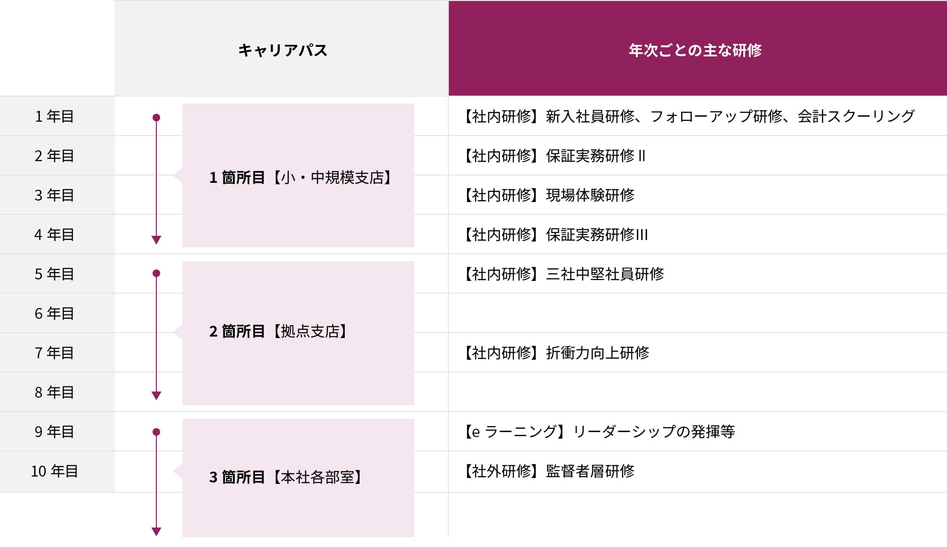 キャリアパスと研修制度について